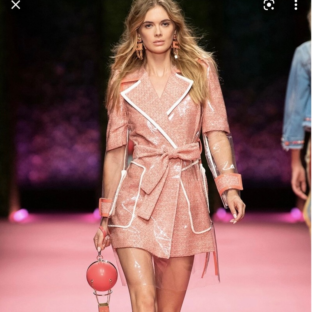 Elisabetta Franchi runway rain coat/ trench coat S
